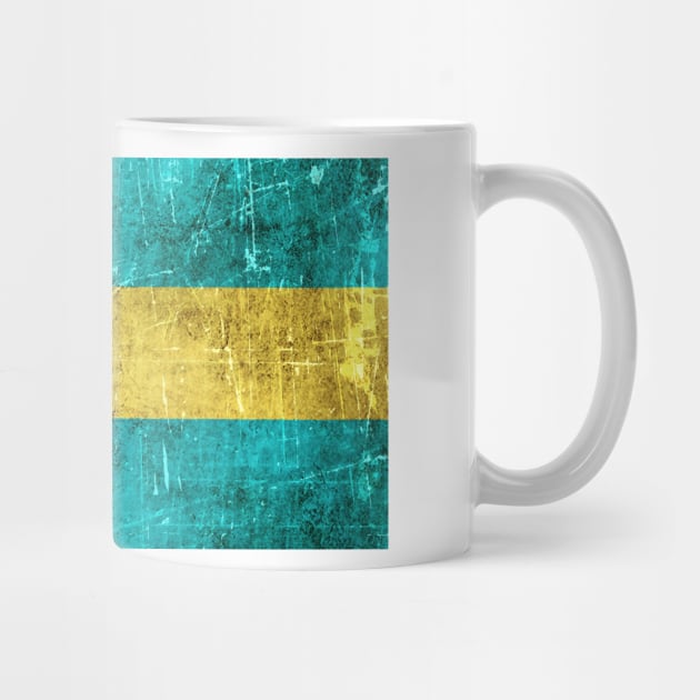 Vintage Aged and Scratched Bahamas Flag by jeffbartels